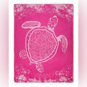 NWT Sand Cloud XL Beach Towel Crush Turtle Hot Pink